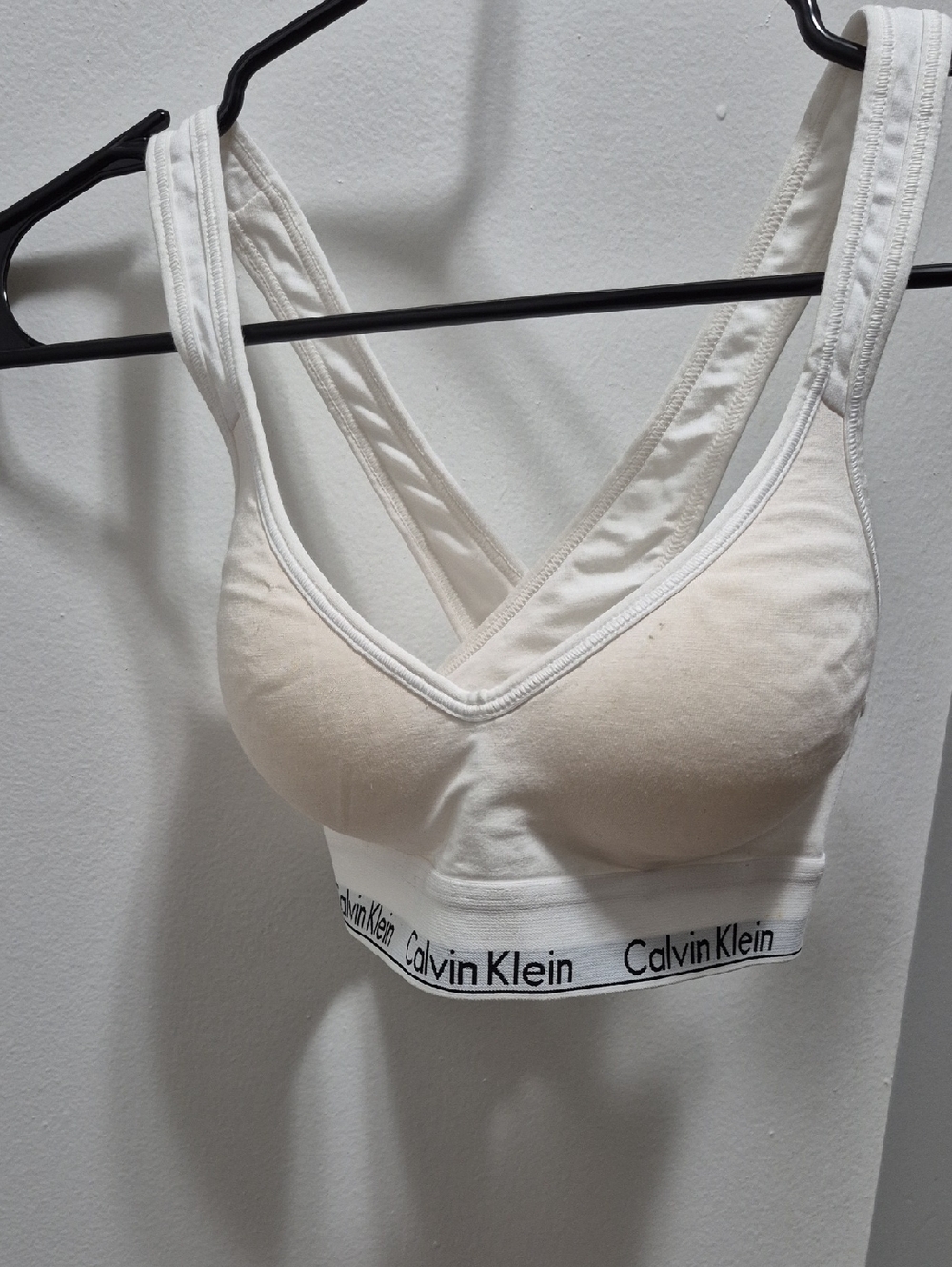 Calvin Klein Cream Wireless Logo Band Bralette